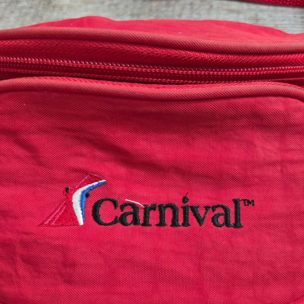 Carnival Cruise Line Red Fanny Pack Waist Bag Travel Gear Adjustable Strap - Picture 2 of 3